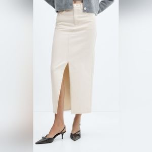 Mango Slit Denim Skirt